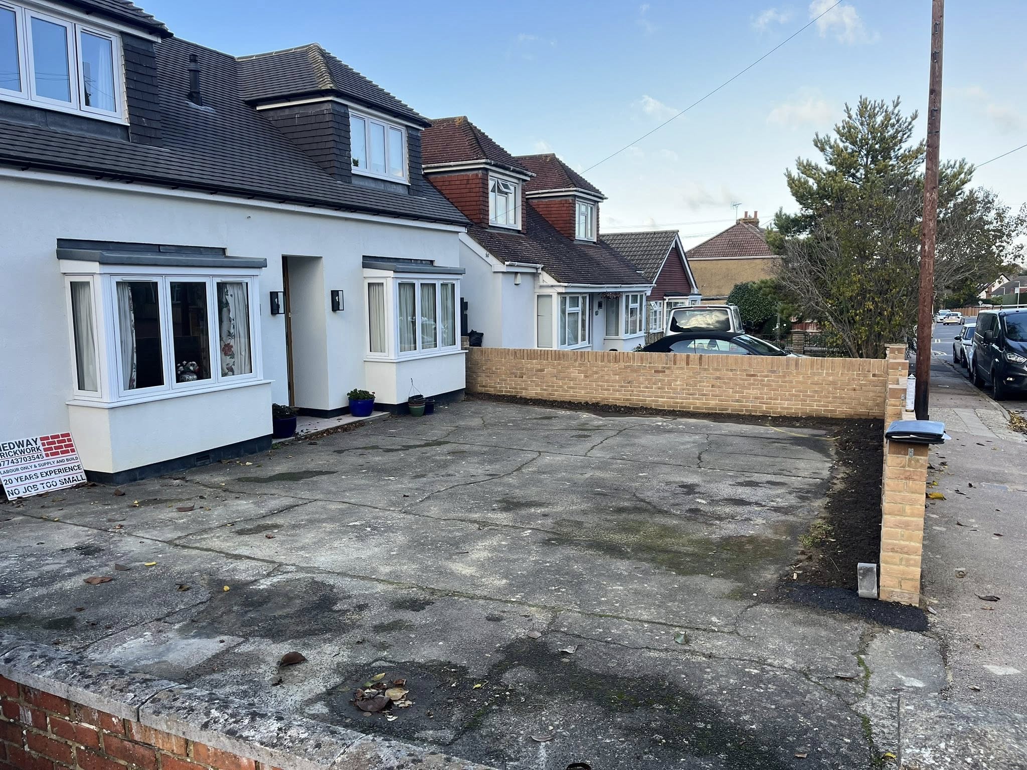 Old driveway before block paving installation in Kent