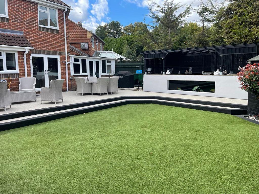 Detailed view of resin patio surface