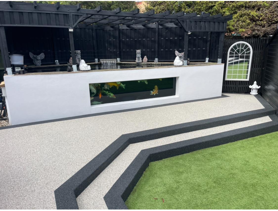 Completed modern resin patio