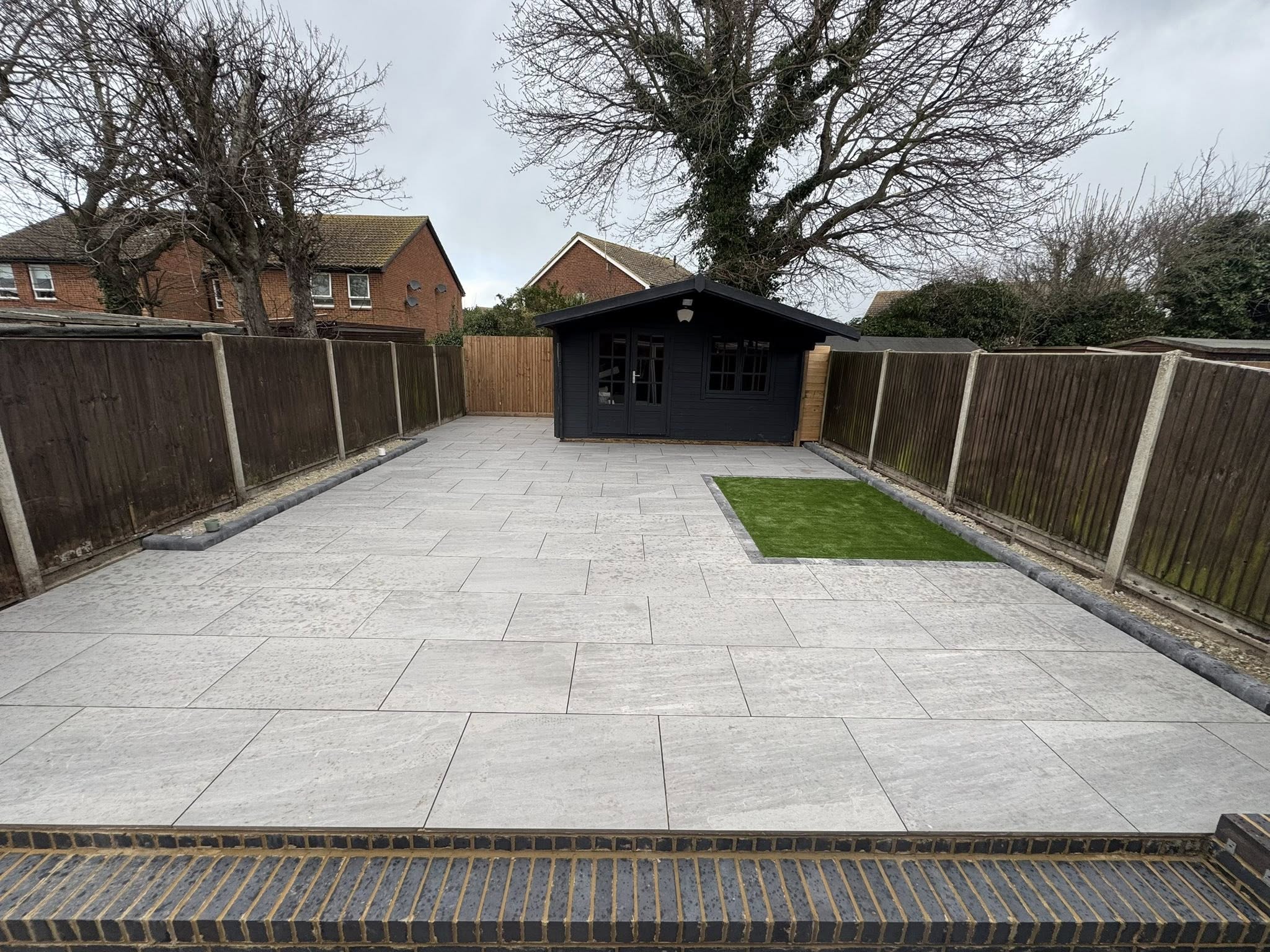 After: Kandla Grey porcelain patio front view in Herne Bay